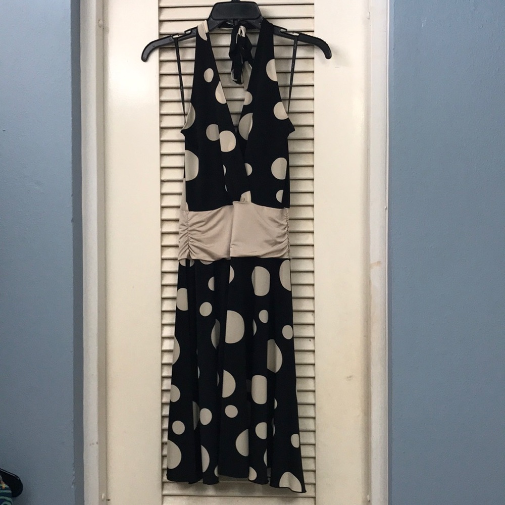 Kitty Halter flowy polka dot dress